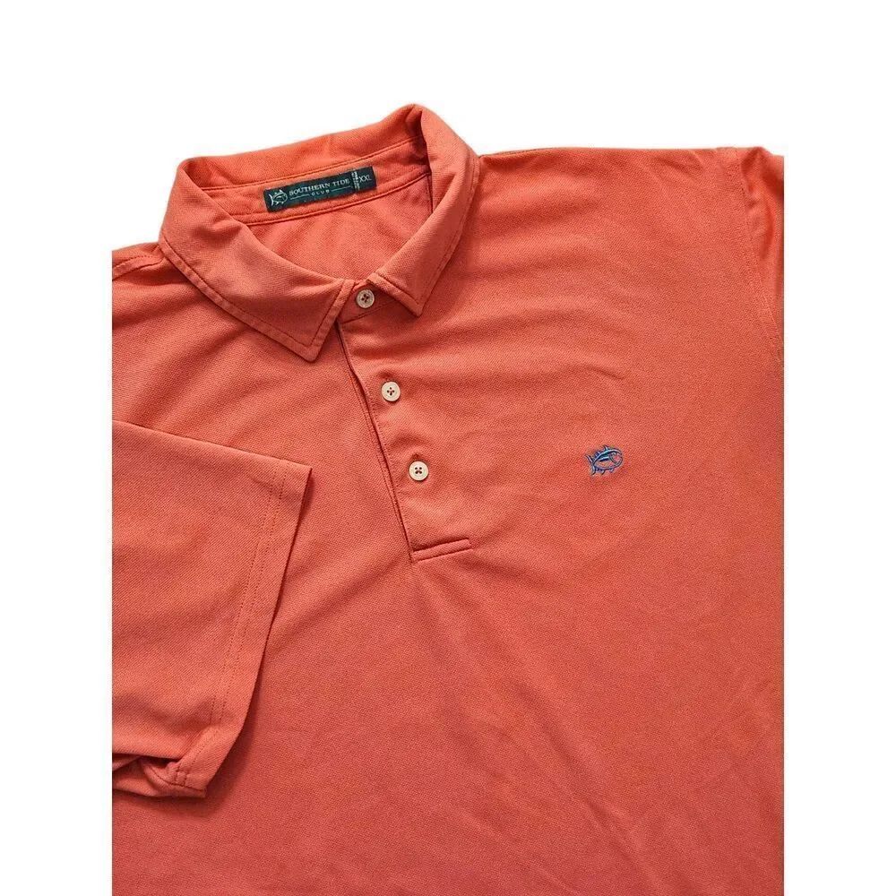 Southern Tide Club men's 2XL performance polo stretch skipjack Logo Pink